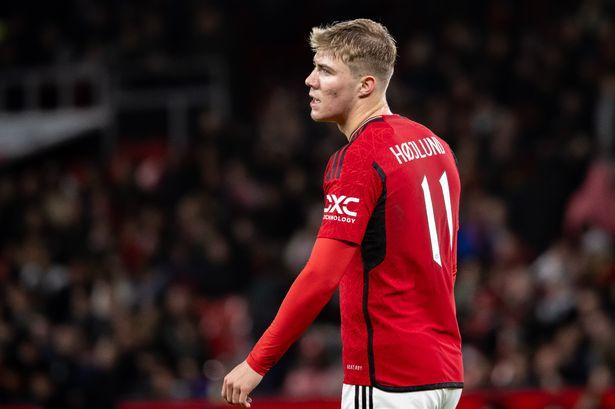 Rasmus Hojlund cuts a dejected pose during last week's Carabao Cup defeat to Newcastle United.